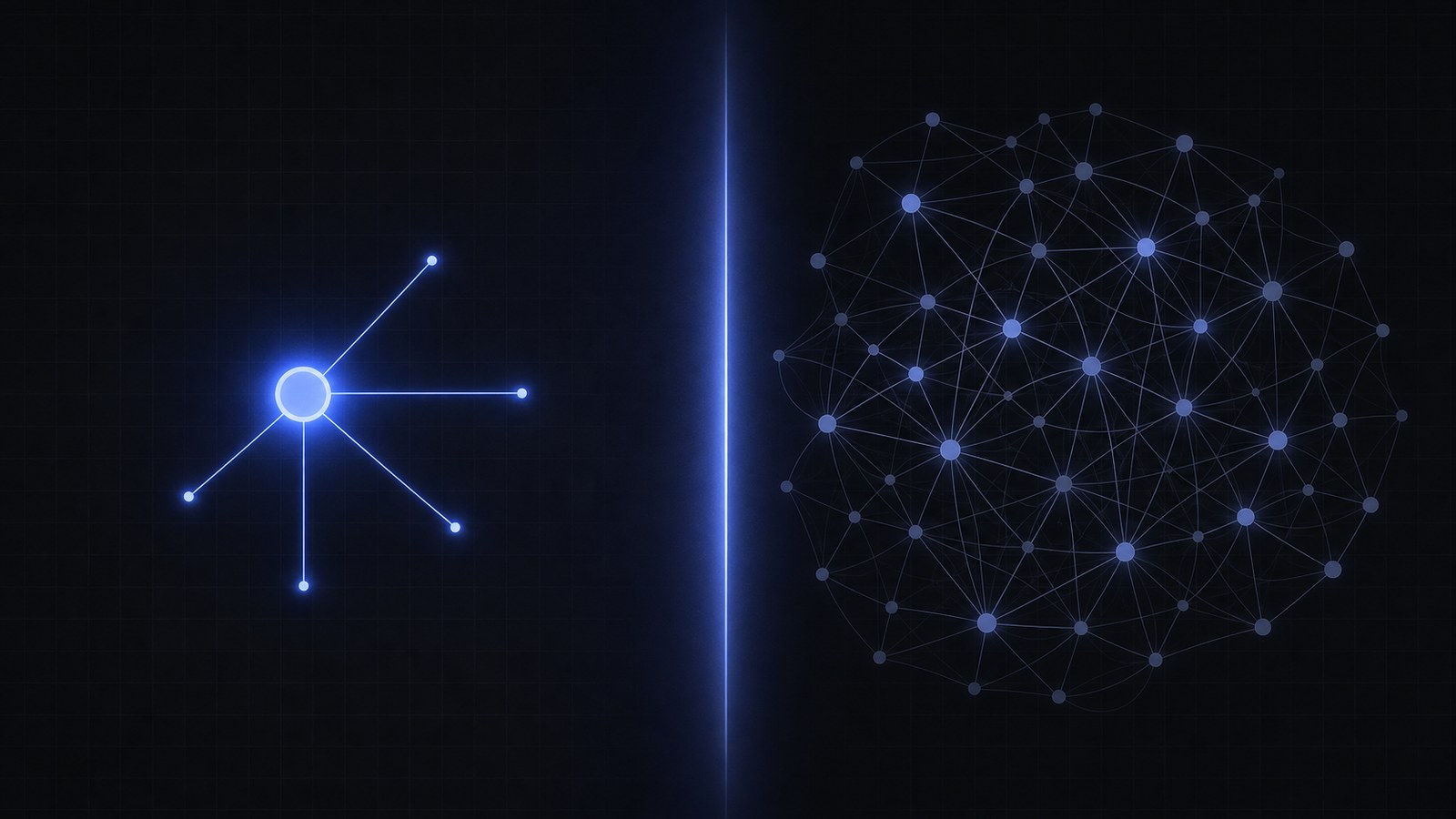 One bright node versus a tangled cluster of dim nodes