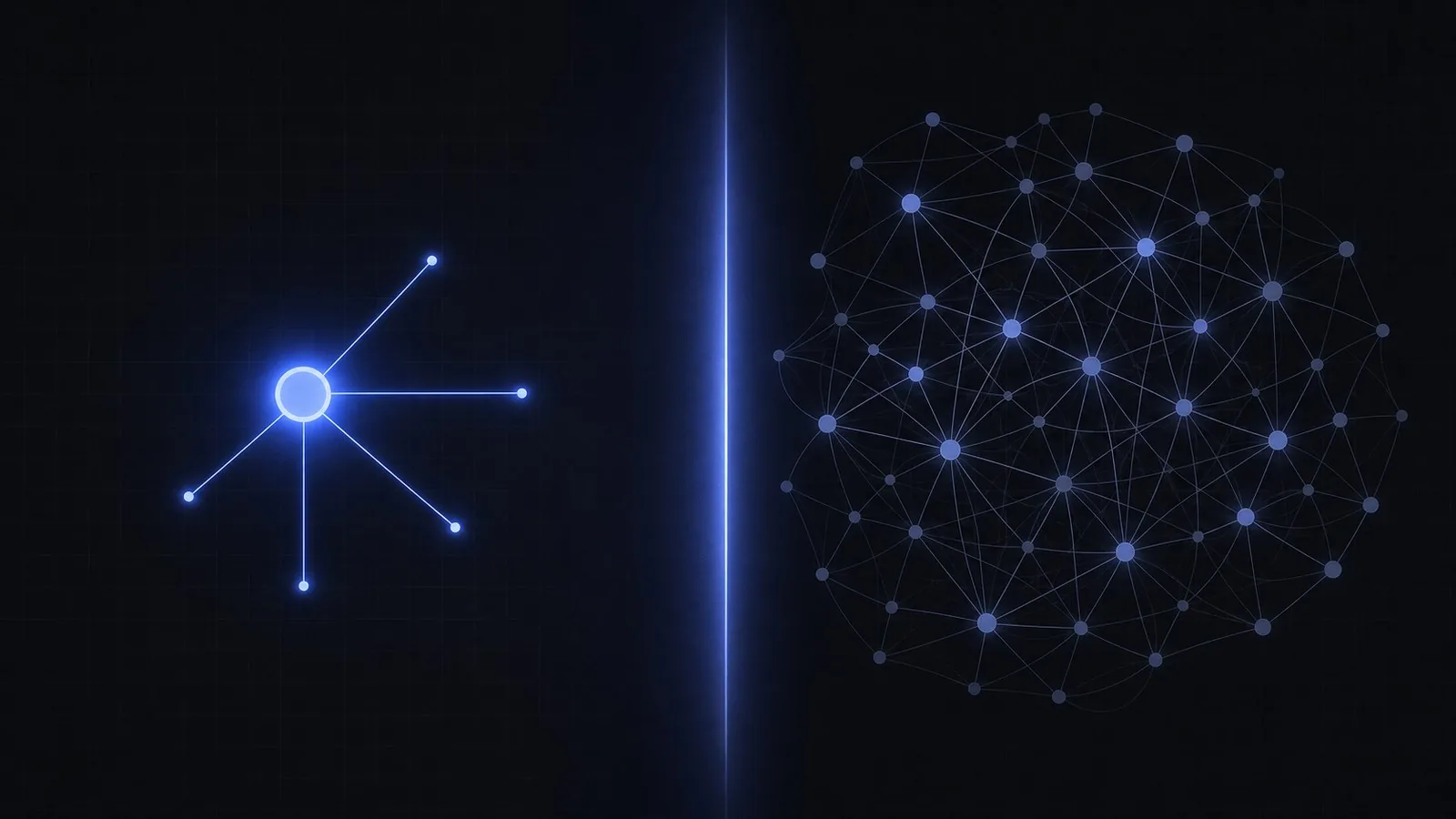 One bright node versus a tangled cluster of dim nodes